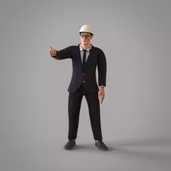 Worker Supervisor Character Rigged Low-poly 3D model