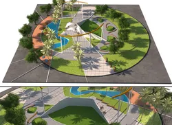 3D Low-Poly Park Landscape landmark