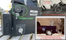 Lartigue Lever for Graflex Super D (~1/50 sec on 1/8" aperture)- Distorted Wheels at Safe Speeds!