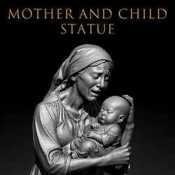 Mother and Child Statue – Emotional Memorial Art of Motherhood | 3D Printable STL
