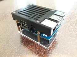 Raspberry Pi 3B with waveshare UPS hat B case.