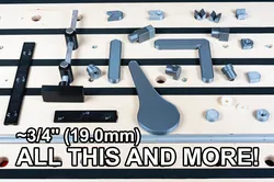 3/4'' / 19mm (19.0mm) Bench Dog Set with Levers, Cams, Stops, etc