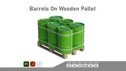 Barrels On Wooden Pallet