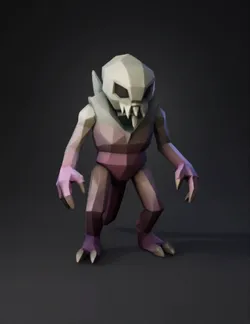 create a monster entity for my low poly game an entity that lives in