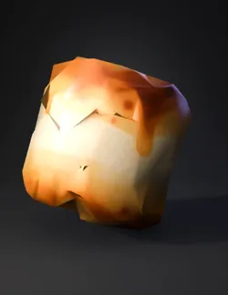 Create a stylized low poly toasted marshmallow for a game asset The m