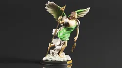 Ebros Catholic Church Archangel of The Angelic Council Saint Raphael with Healing Staff Colorful Sta 3D Print Model in Toys 535541