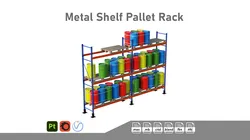 Metal Shelf Pallet Rack And Barrels