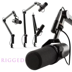 Microphone Shure and boom arm Blue 3D model