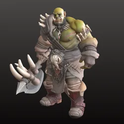 Orc Warrior STL Savage Primitive Fighter 3D Model