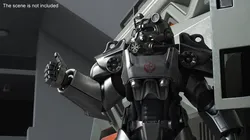 T 60 Power Armor Fallout with Rifle Rigged 3D model
