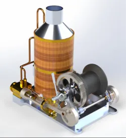 TWIN CYLINDER HORIZONTAL STEAM ENGINE