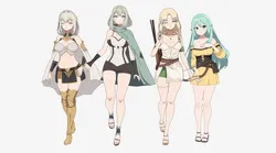 Anime RPG Girls Warrior Druid Archer Mage