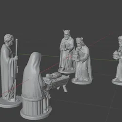 =COMPLETE 3D Nativity Scene - Nativity Figures to print in resin or filament (Baby Jesus, Virgin Mary, St. Joseph, Melchior, Gaspar and Balthasar)
