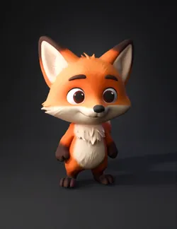 create a cartoon articulating fox