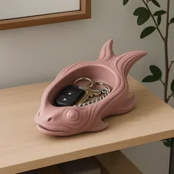 Fish Head Catchall Tray – Sculptural Key & Jewelry Dish – 3D Printed STL