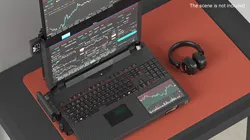 Laptop Expanscape Aurora with Miner Software Rigged 3D model
