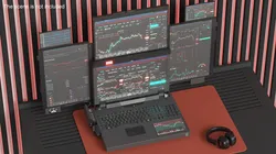 Professional Laptop with Miner Software Rigged 3D model