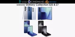 Samsung Galaxy Collection S25 and Flip and Fold 7 3D model