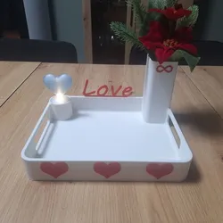 STL Multi-Purpose Decorative Tray "Love Infinite" - 3D Printer STL File - Valentine's Day - Lovers - Breakfast
