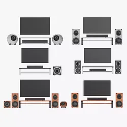 6 TV Units Collection - Home Cinema Setups  3D Model Pack