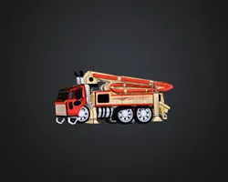 Cartoon Concrete Pumper Truck Key Chain