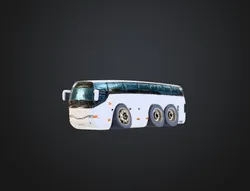 Cartoon Modern Coach Bus Key Chain