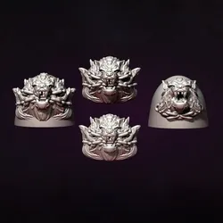 Chained Wolf in Fire Symbols and Pauldrons