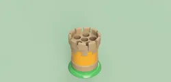 Medievel tower tooth brush holder
