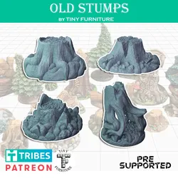 Props & Terrain STL تنزيل - Old Stumps - Tiny Furniture