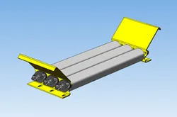 Section for inertial roller conveyor