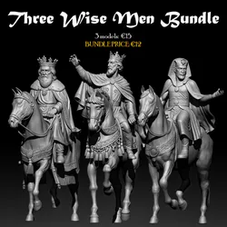 Three Wise Men on Horseback – Magi Nativity STL Bundle