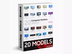 20 Computer Monitors Colelction Gaming - Home - Office 3D model
