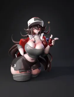 anime character wearing red and black outfit with cap stylized illust