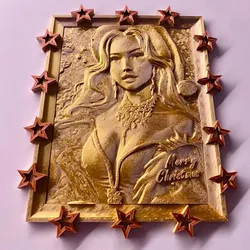 ✨🎄 “Christmas Girl – Gold & Silver High-Relief Edition” 🎄✨