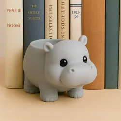 Cute Hippo Planter – Kawaii Animal Pot | 3D Print Model