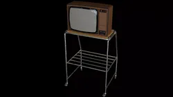 Grundig SuperColor 8642 Vintage TV with Rack 3D model