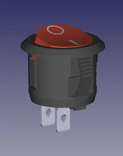 KCD1 rocker switch round 22.5 mm panel opening 20 mm
