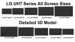 LG UH7 Series LED Screens Available in All Sizes Low-poly 3D model