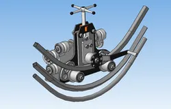 Manual pipe bender with interchangeable rollers for various profiles