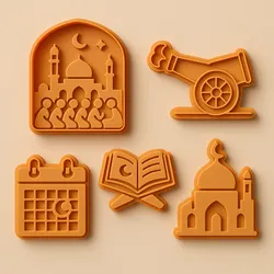 🌙 “Ramadan Nights” Cookie Cutter & Stamp Set (5 pcs)