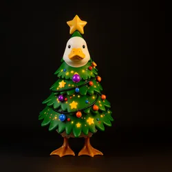 Whimsical Duck Christmas Tree Figurine – Cute Holiday Decor | 3D Printed Collectible Ornament