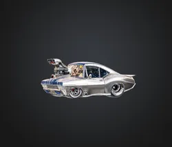 Cartoon Dragster Key Chain