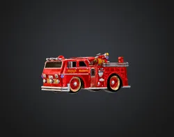 Cartoon Fire Engine Key Chain