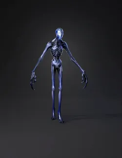 Create a terrifying highly disturbing game ready 3D horror creature f