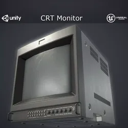 CRT Monitor Low-poly 3D model
