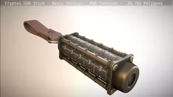Cryptex USB-Stick PBR Basic Version Low-poly 3D model