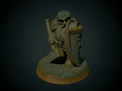 Dwarf Paladin 28mm (supportless, FDM friendly)