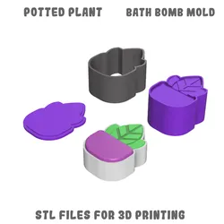 Potted plant bath bomb mold