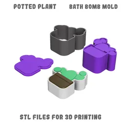 Potted plant bath bomb mold