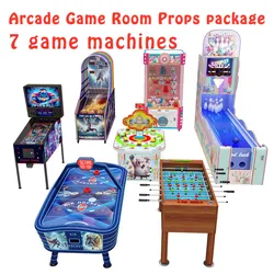 Arcade Game Room  props package 7 pieces game machines 3D model